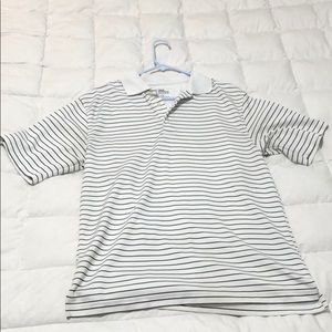 Golf Polo (White & Black Striped)